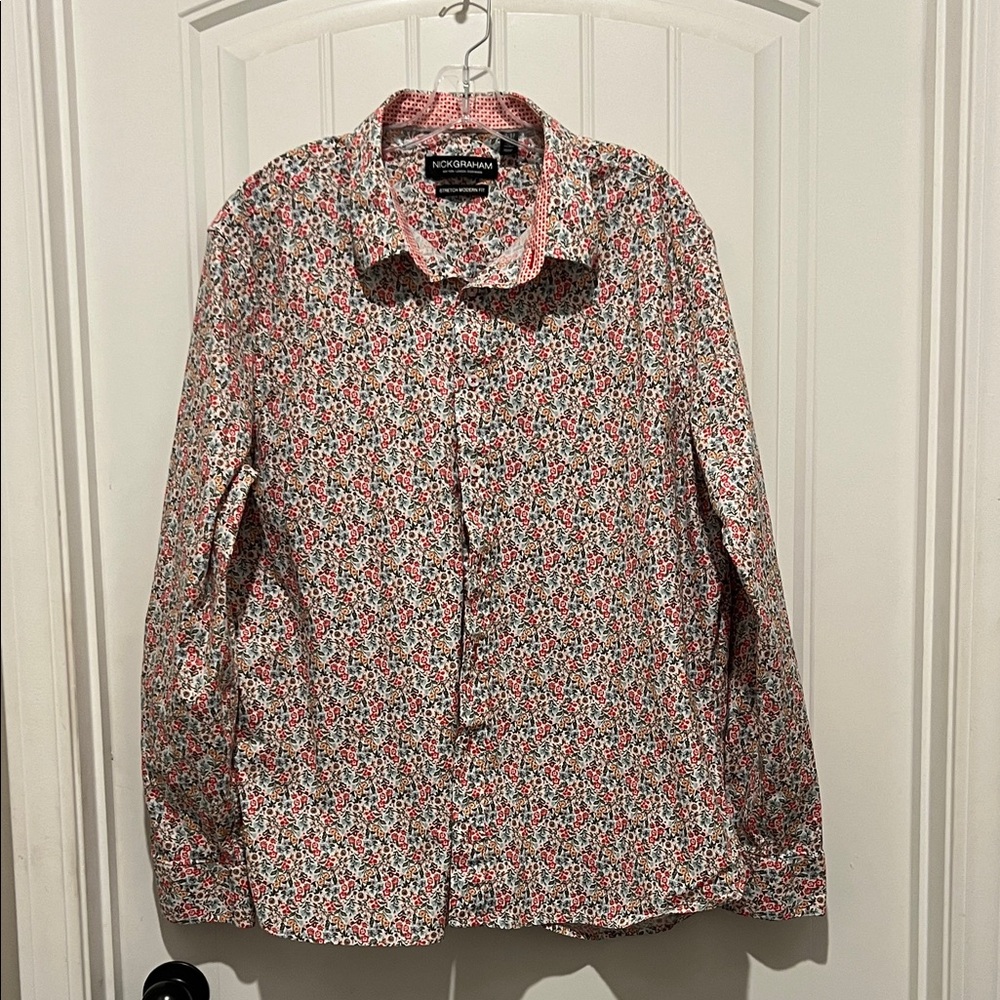 Nick Graham Men’s multicolor Floral Collared Shirt